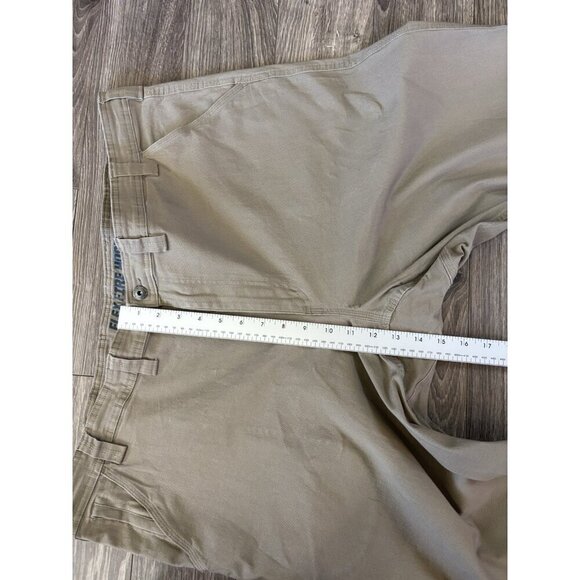 Duluth Trading Co Jeans Mens 46x32 Relaxed Flex Fire Hose Beige Canvas Utility - Picture 10 of 16